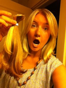 Shannon cut off (and donated) her hair before the move. 