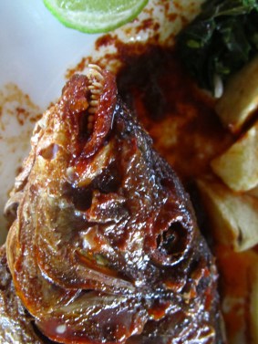 Fish is the meat of choice living by the ocean.