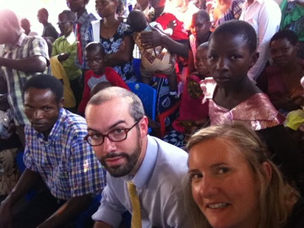 Tanzanian wedding selfie - feeling very special to have a seat inside the church!