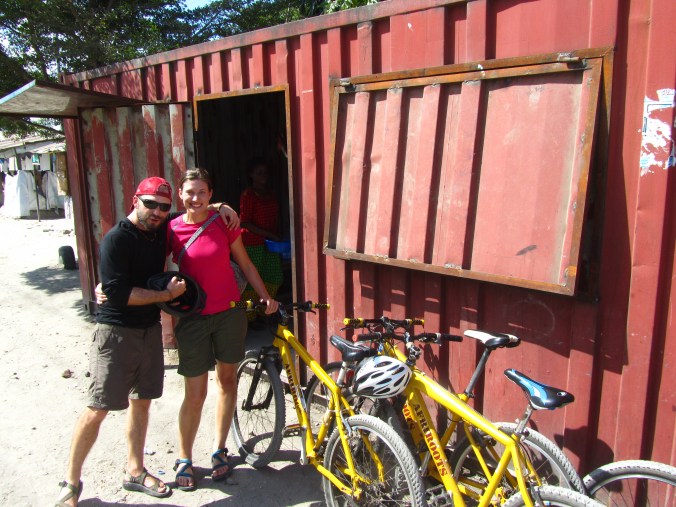 Dar Bike Tour - this container is now a restaurant serving great chapati and chai